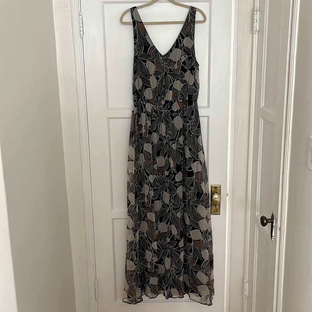 Ella Moss long dress, leaf design, size L